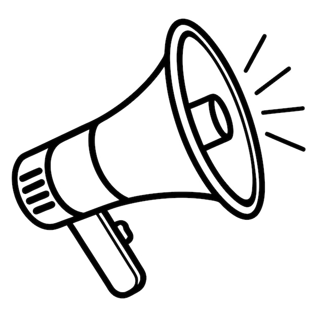 a cartoon drawing of a megaphone with the words  megaphone  on it