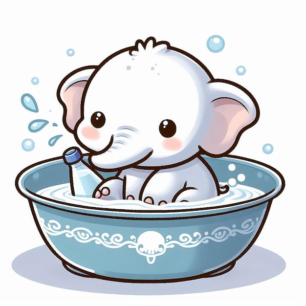 a cartoon drawing of a mouse in a bathtub with a skull on the side