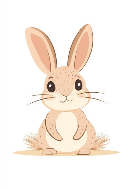 a cartoon drawing of a rabbit with a white background