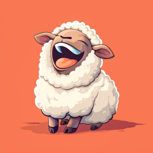 a cartoon drawing of a sheep with a mouth open and the words sheep