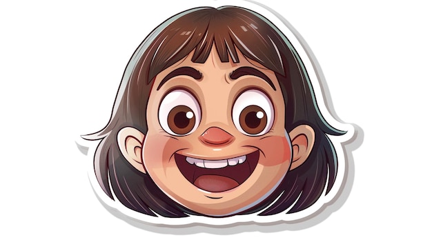 Photo a cartoon drawing of a smiling girl with a smile on her face