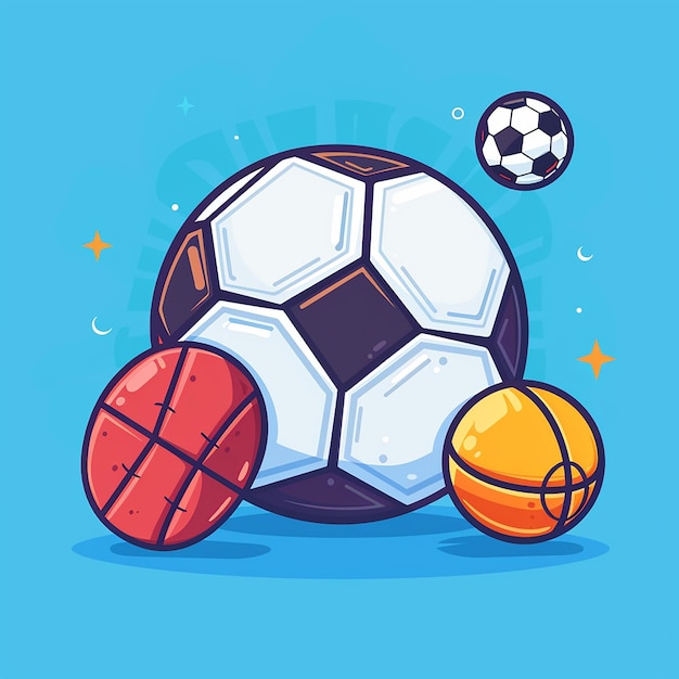 a cartoon drawing of a soccer ball and the soccer ball