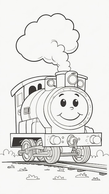 Photo a cartoon drawing of a train with the words  steam  on it