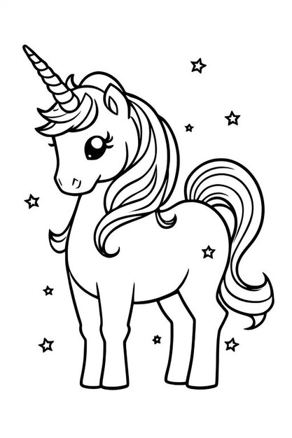 Photo a cartoon drawing of a unicorn with the words unicorn on it