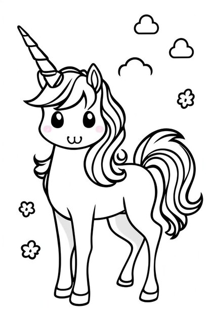 Photo a cartoon drawing of a unicorn with the words unicorns on it