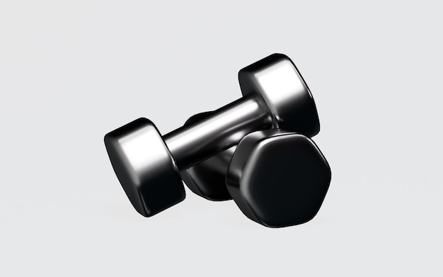 Photo cartoon dumbbells model sports and fitness concept 3d rendering