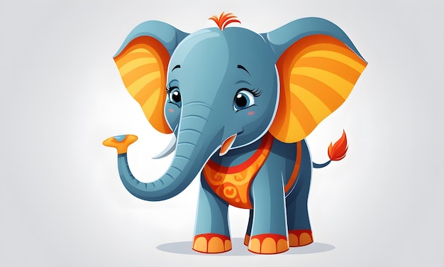 Photo a cartoon of an elephant with a candle in his hand