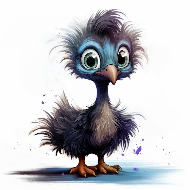 Cartoon Feathered Animal Detailed Speedpainting With Cute Cartoonish Designs