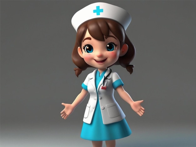 a cartoon of a female nurse with a stethoscope on it