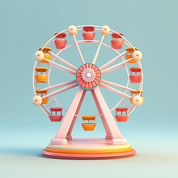 Cartoon Ferris Wheel 3D