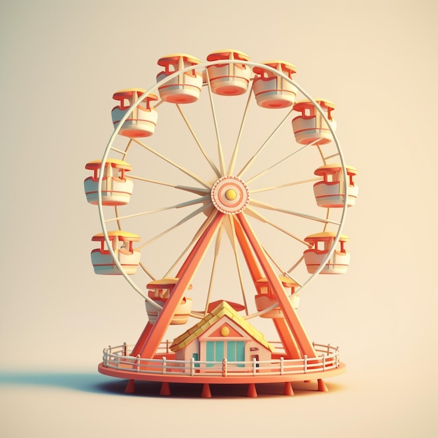 Cartoon Ferris Wheel 3D