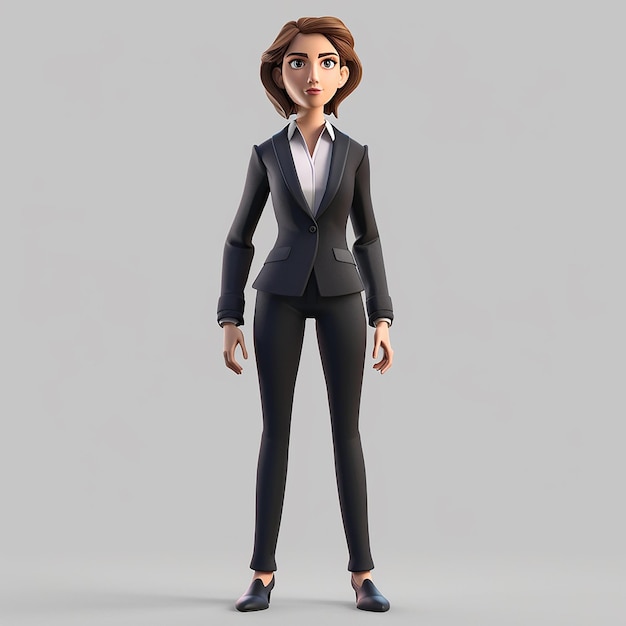 a cartoon figure of a woman wearing a suit and a suit