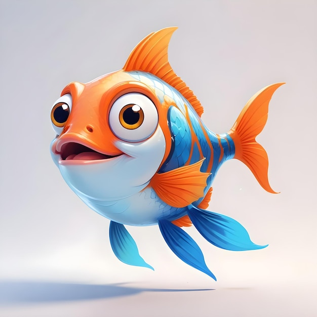 Photo a cartoon fish figure with big eyes and eyes