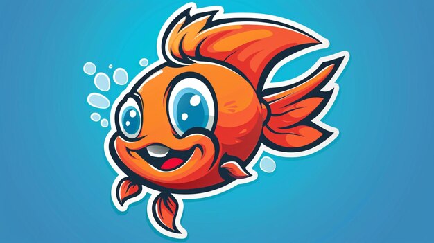 Photo a cartoon fish with a fish on its face