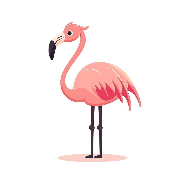 Photo cartoon flamingo vector illustration in cute pink style