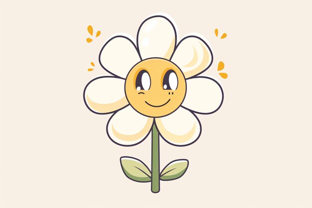 Photo a cartoon flower with a smiling face