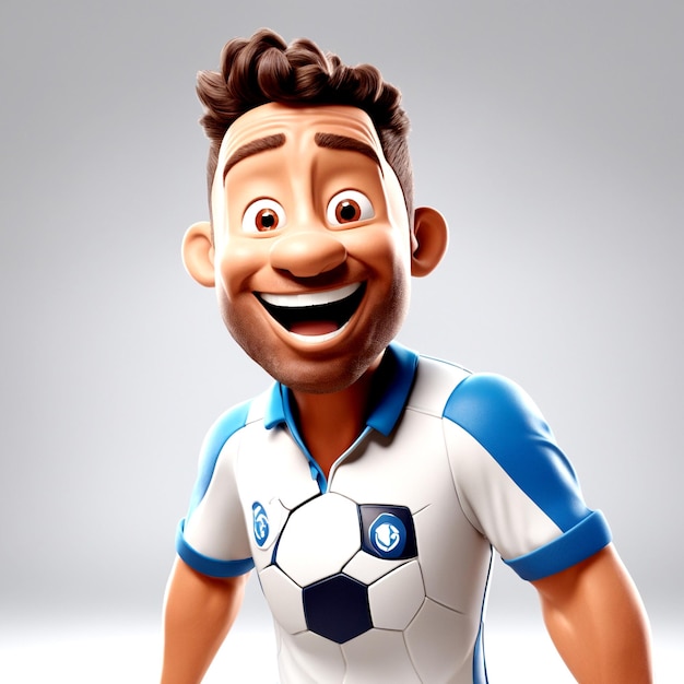 cartoon football man on white background