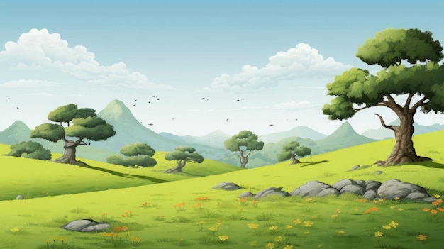 Cartoon forest environment background