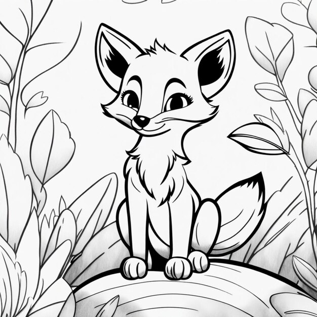 a cartoon of a fox sitting on a rock with the title quot fox quot