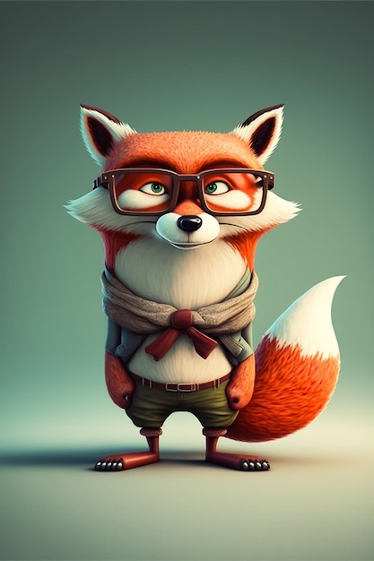 A cartoon fox with a sad look on his face.