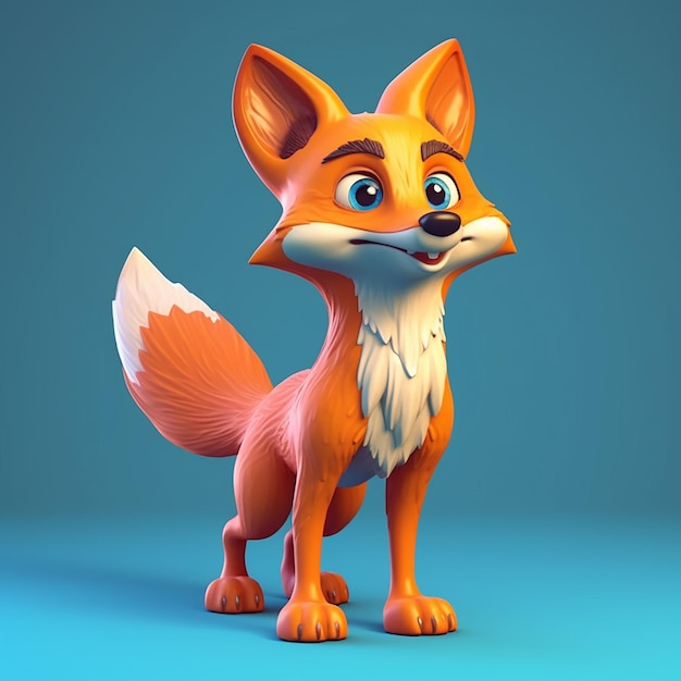 A cartoon fox with a tail that says " fox " on it.