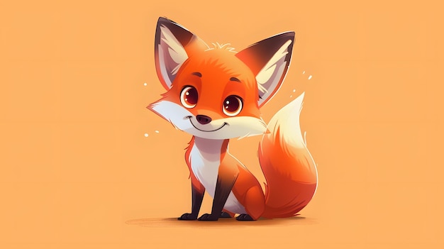 a cartoon of a fox with a white nose and a red nose