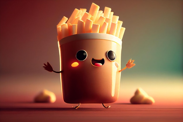 Cartoon french fries Generative AI