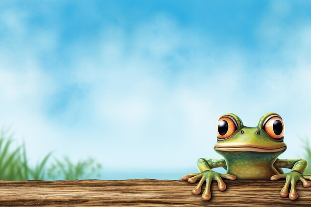 Cartoon Frog Images background and copy space