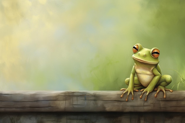 Cartoon Frog Images background and copy space