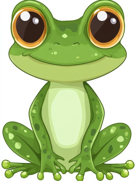 Photo cartoon frog with big eyes