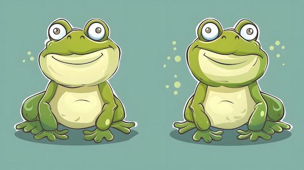 Photo cartoon of a frog with a smile