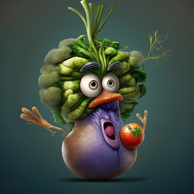 Cartoon funny fruits healthy food healthy lifestyle