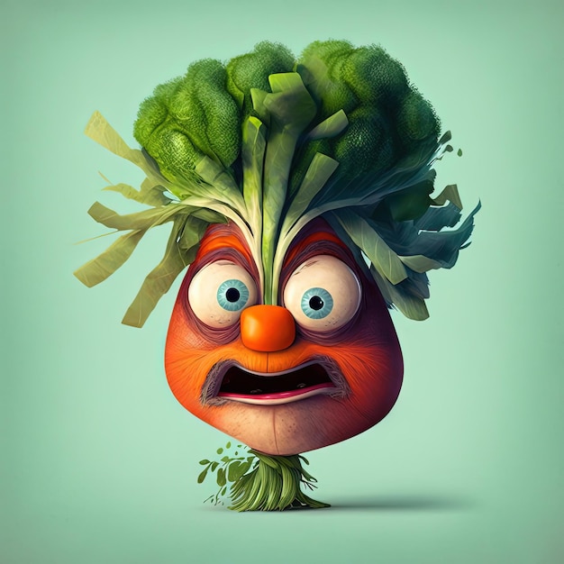 Cartoon funny fruits healthy food healthy lifestyle