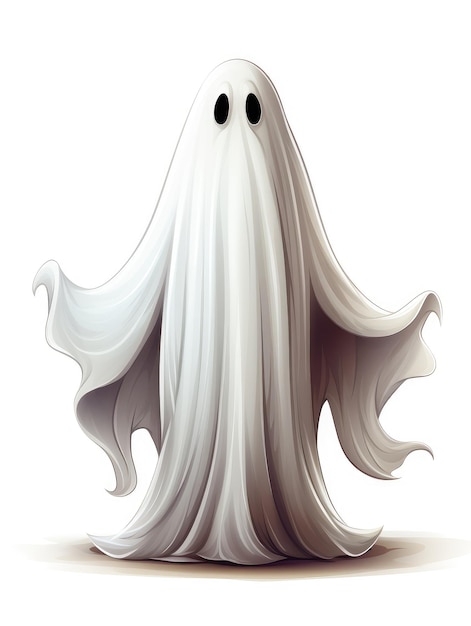 Cartoon Ghost isolated on a white background for Halloween