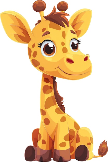 Photo a cartoon giraffe with a smile on its face