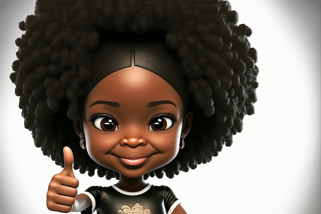 A cartoon of a girl giving a thumbs up.