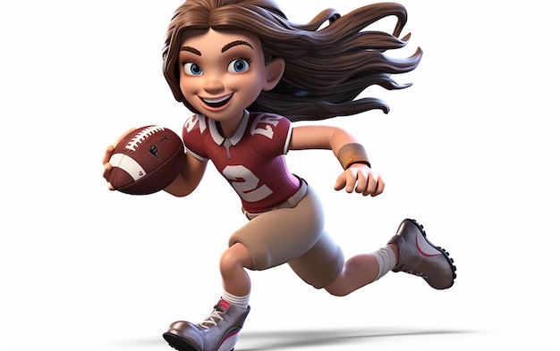 Cartoon Girl39s American Football Fun