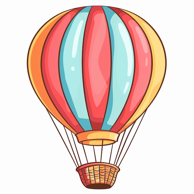 Photo cartoon graphic illustration of hot air balloon