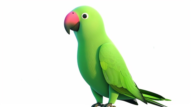 cartoon green parrot isolated