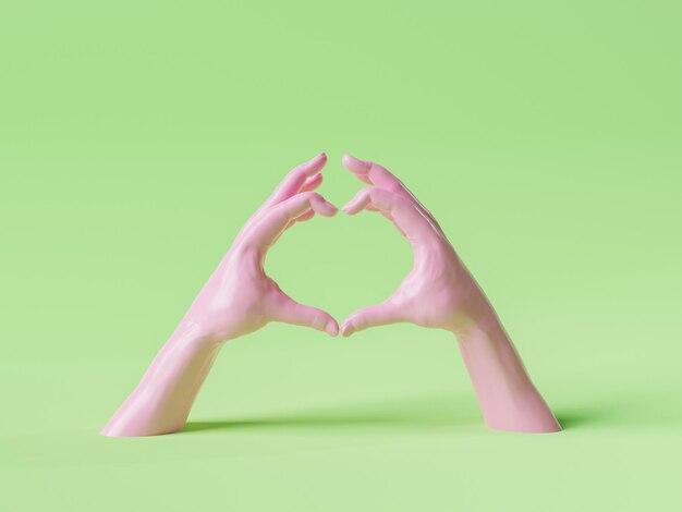 Photo cartoon hands making heart symbol