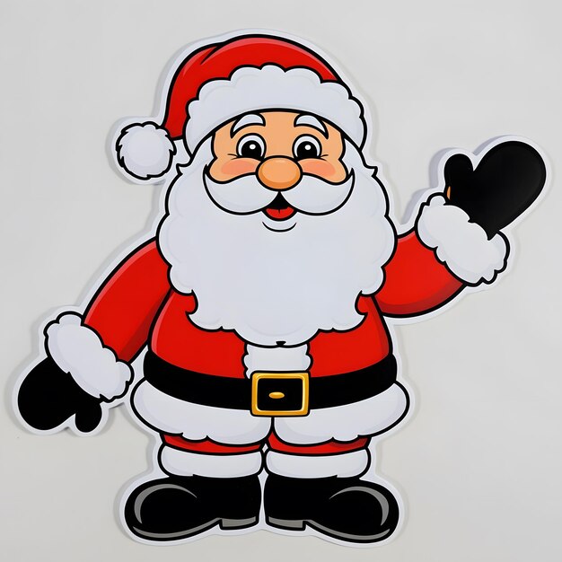 Photo cartoon happy santa claus waving