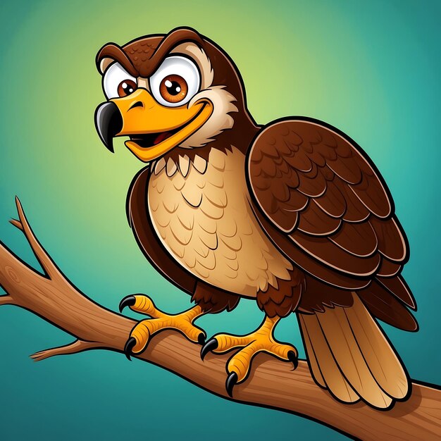 Photo cartoon hawk characters collection