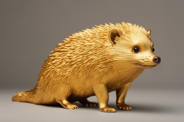 a cartoon of a hedgehog with a brown nose and ears.