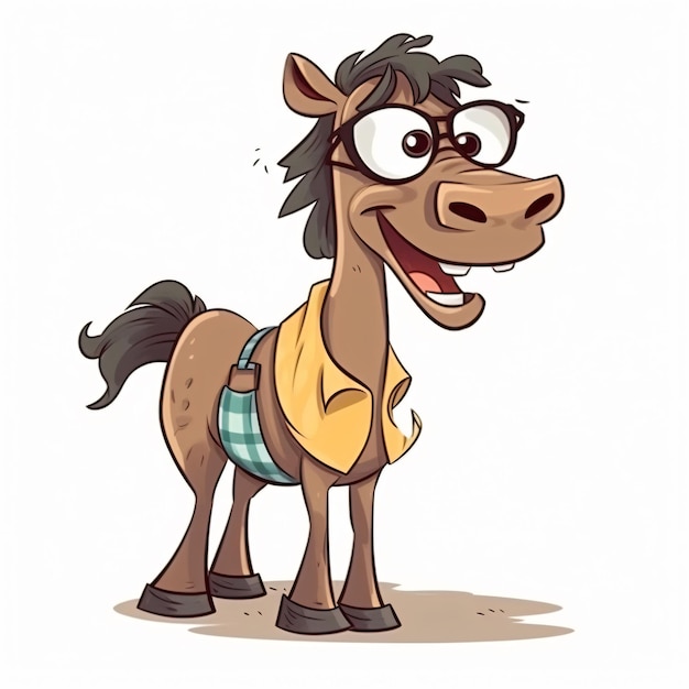 Photo a cartoon horse wearing a shirt that says'horse'on it