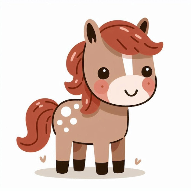 a cartoon of a horse with a white spot on its head