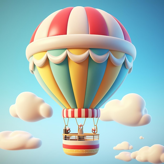 Cartoon Hot Air Balloon 3D