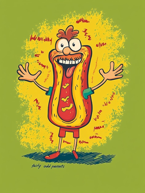 A cartoon of a hot dog with the words quot im a hot dog quot