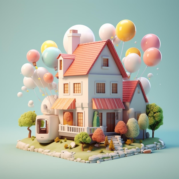 Cartoon house 3D