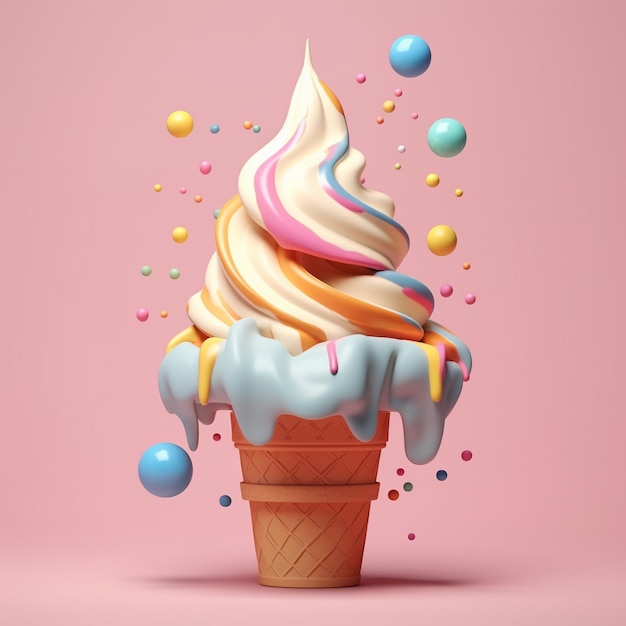 Cartoon ice cream 3D