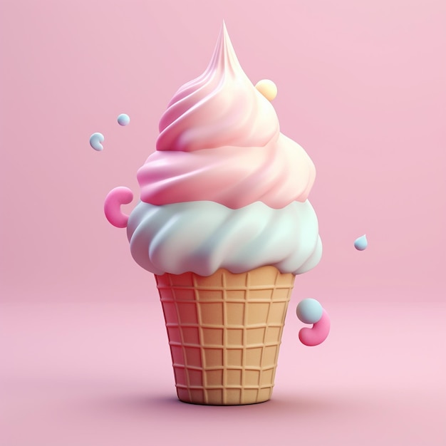 Cartoon ice cream 3D